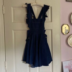 Unique Vintage Denim Pinafore Dress
